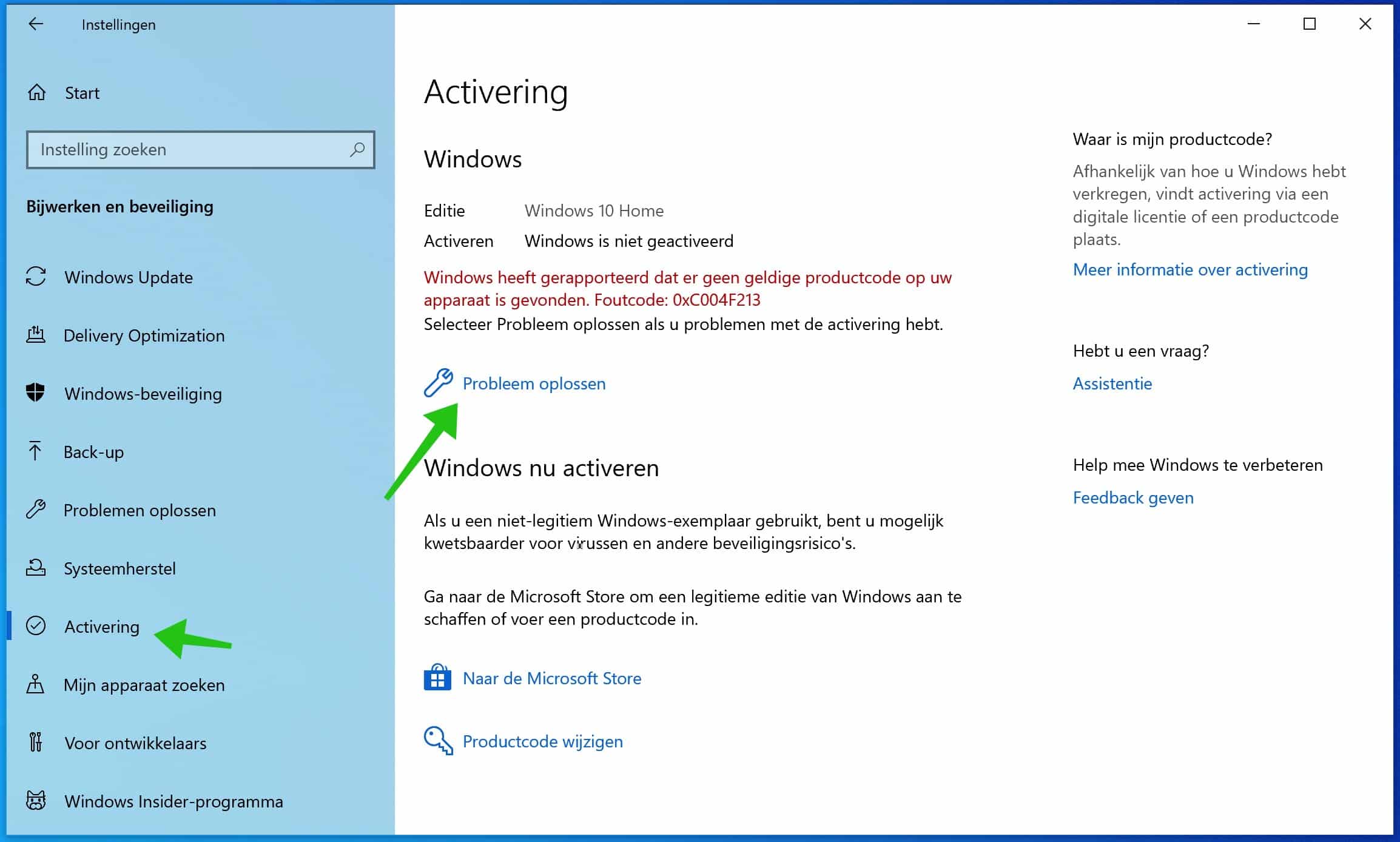 windows activeren