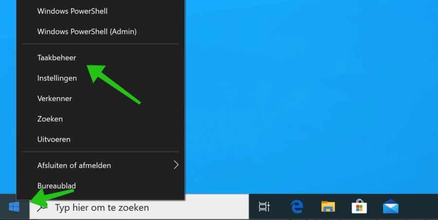 windows taakbeheer starten