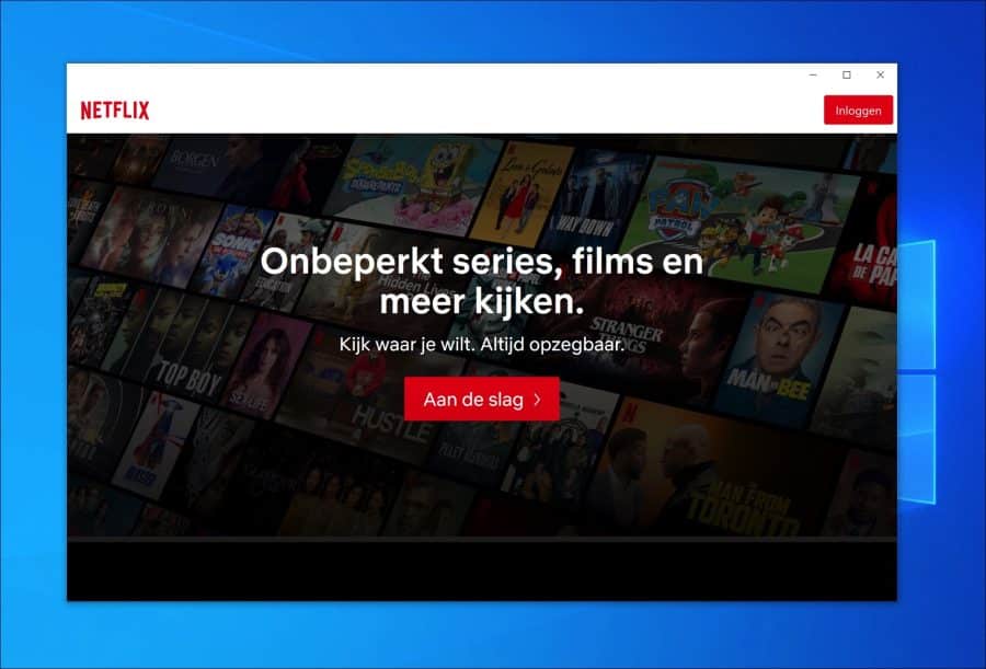 Netflix app aan de slag