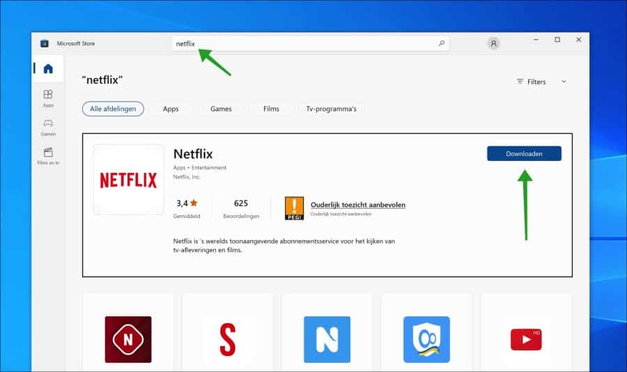 Download Netflix in Windows 10