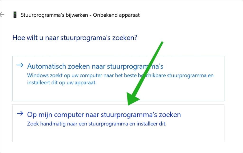 Op mijn computer naar stuurprogramma's zoeken