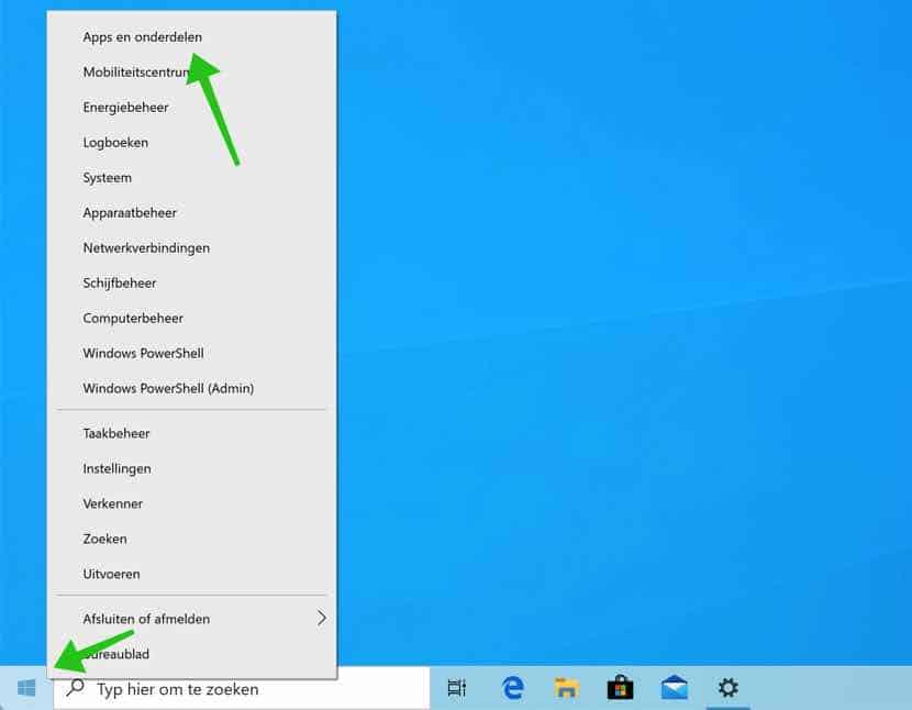 aplicaciones y características de windows 10