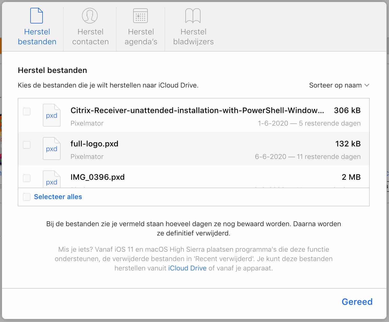 recover files icloud