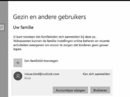 kind toevoegen aan windows