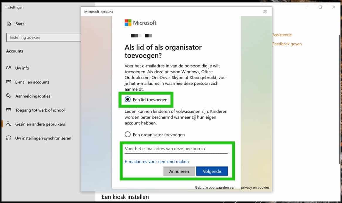 lid toevoegen windows 10