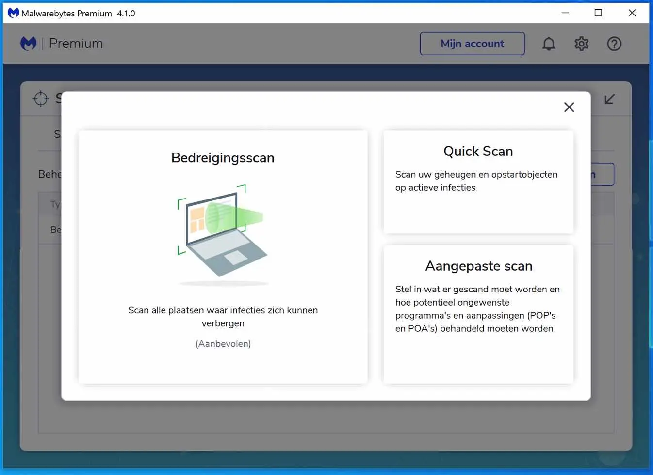 malwarebytes aangepaste scan