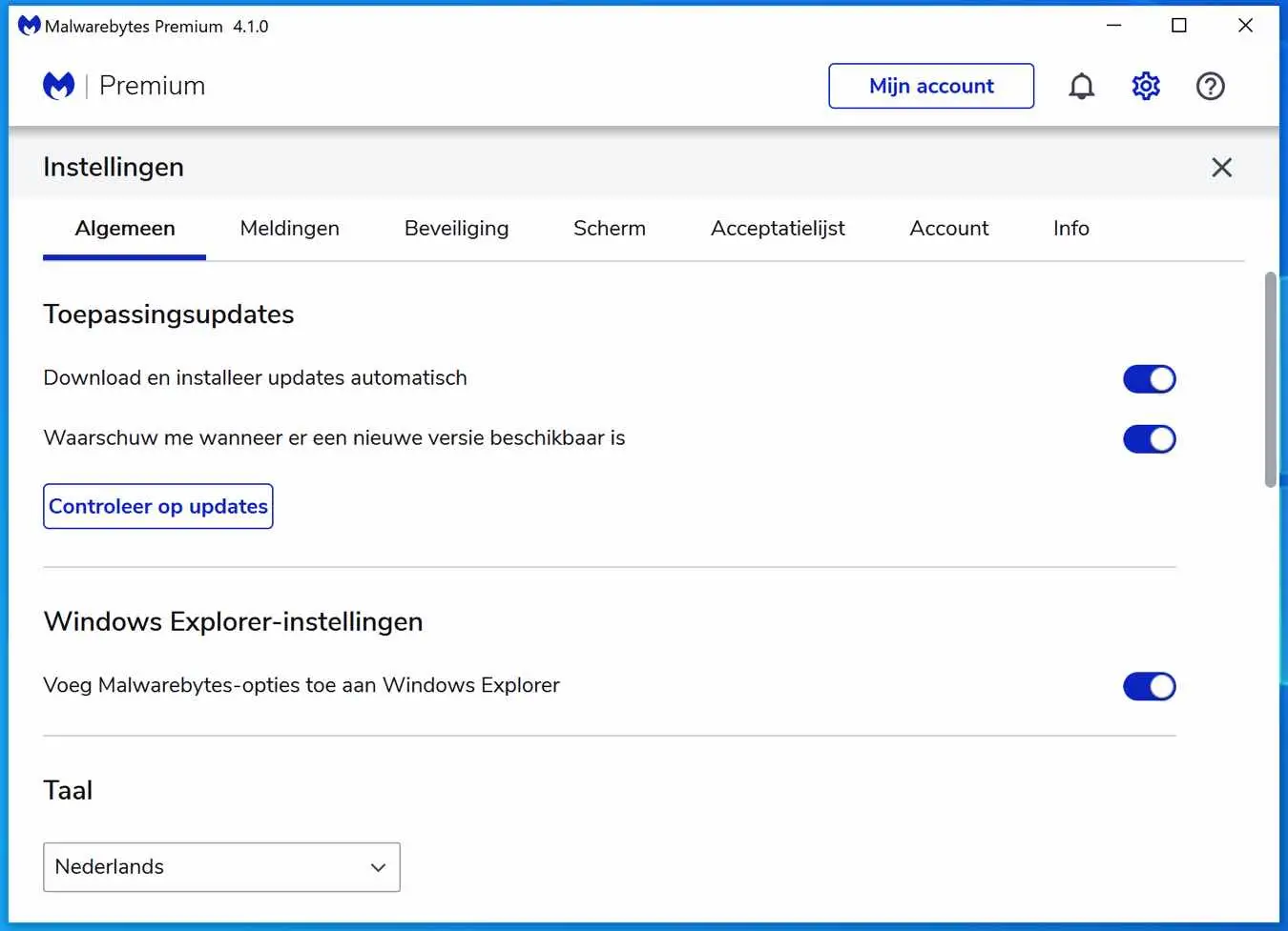 malwarebytes instellingen