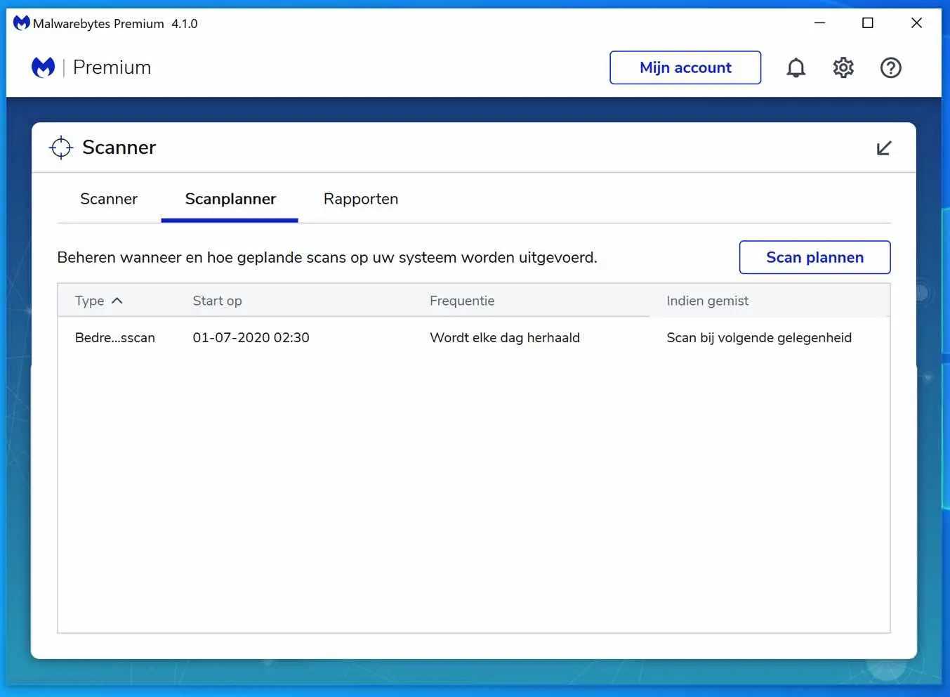 malwarebytes scanplanner