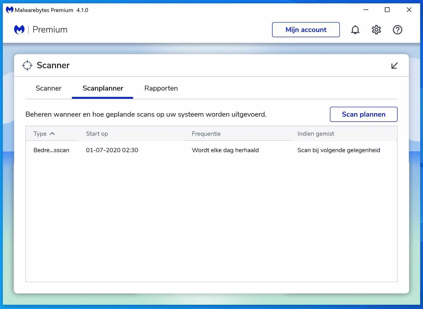 malwarebytes scanplanner