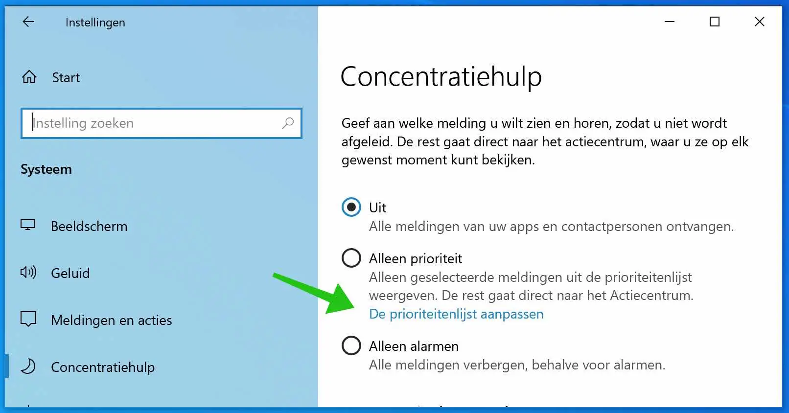 prioriteitenlijst aanpassen concentratiehulp