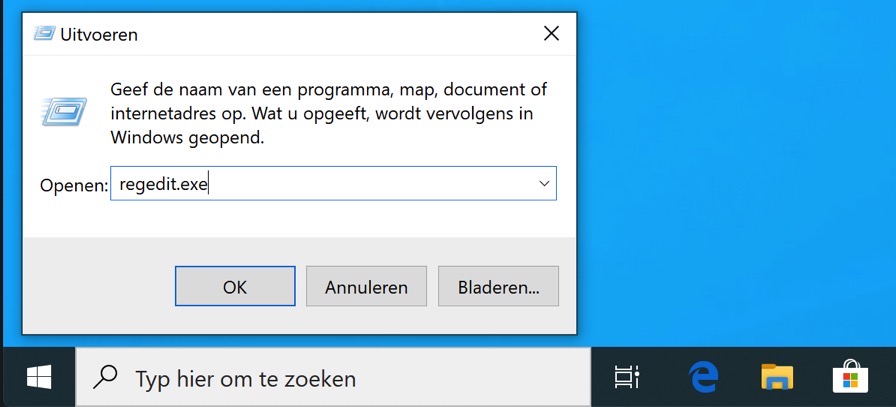 regedit openen windows