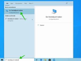 windows herstelpunt maken