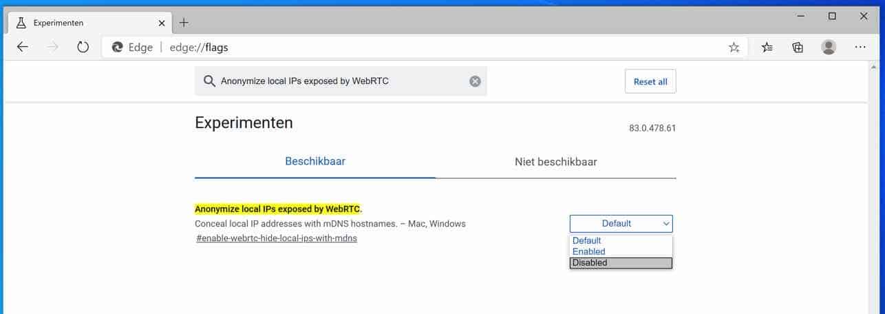 WebRTC द्वारा उजागर किए गए स्थानीय आईपी को अज्ञात करें