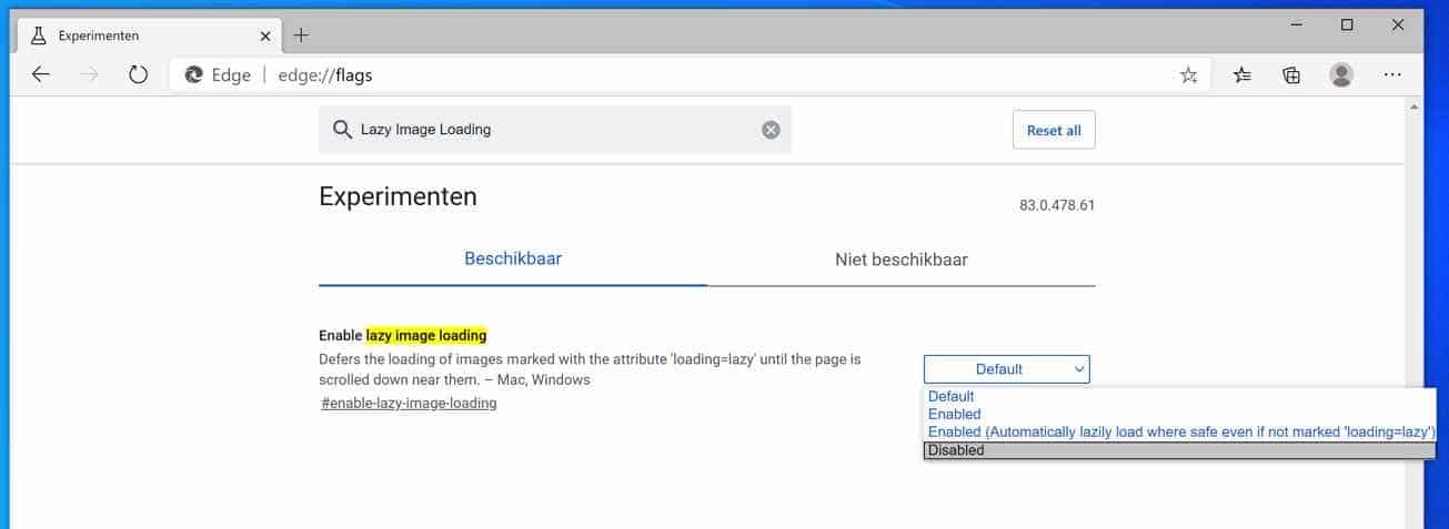 Verzögertes Laden von Bildern in Microsoft Edge