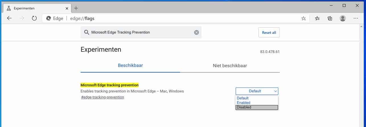 Verhinderung von Microsoft Edge-Tracking