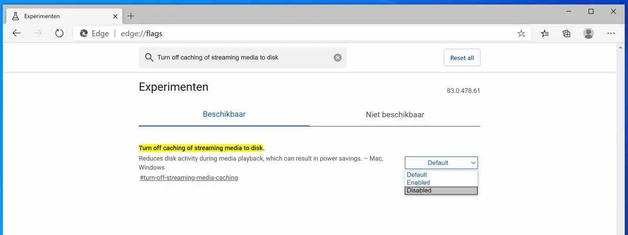 Turn off caching of streaming media to disk