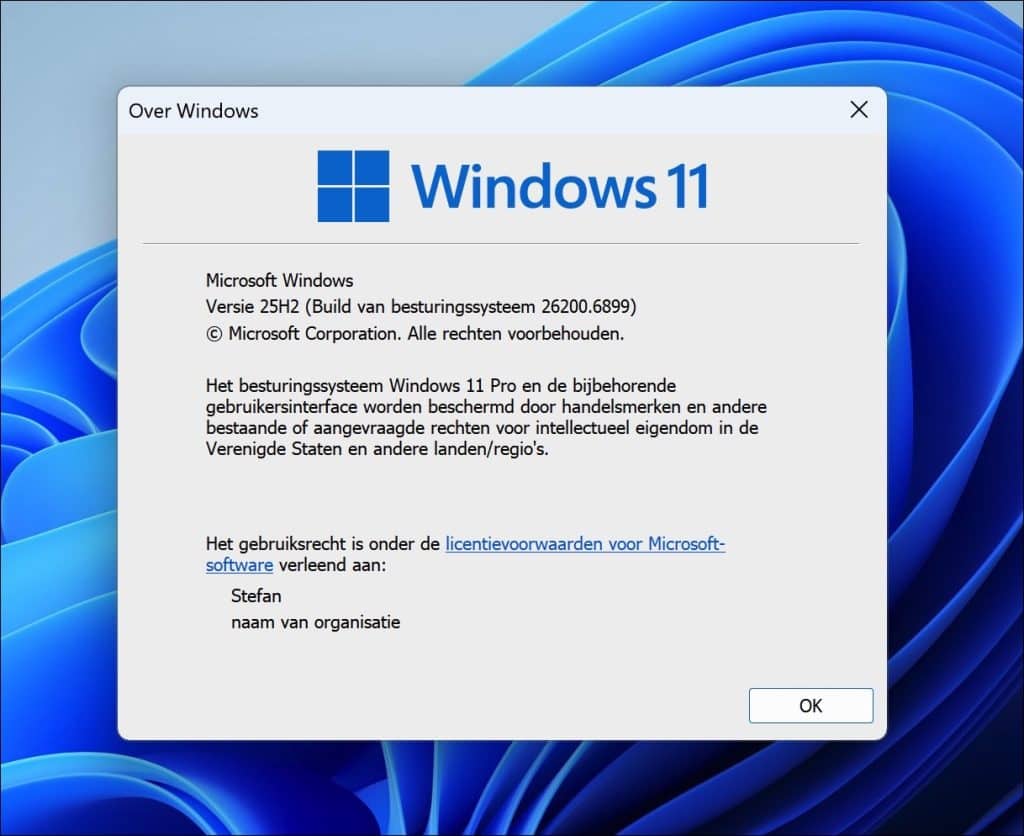 Windows build nummer achterhalen