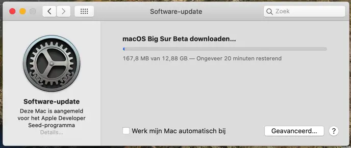 bigsur installeren op mac