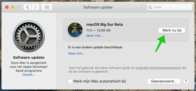 macos bigsur update installeren