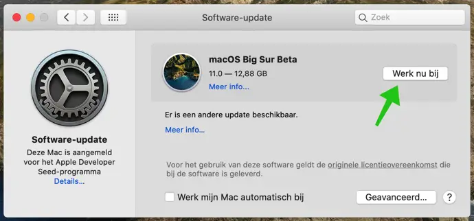 macos bigsur update installeren