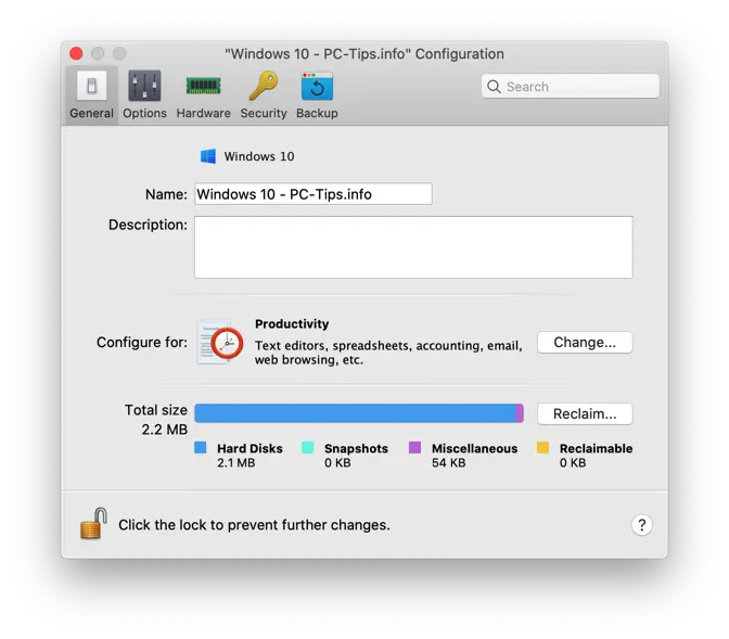 parallels desktop configuratie aanpassen