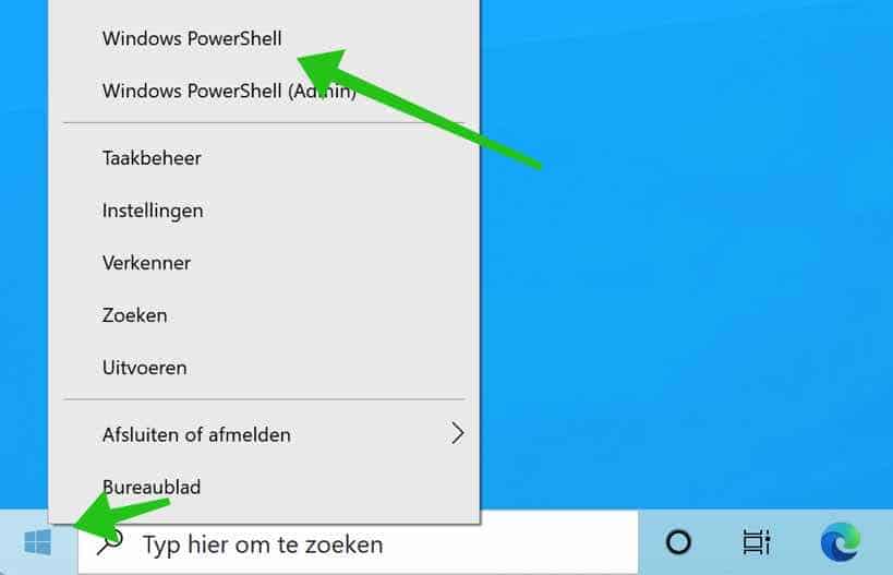 powershell openen windows 10