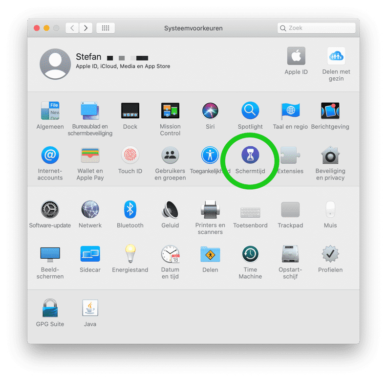 schermtijd instellingen mac