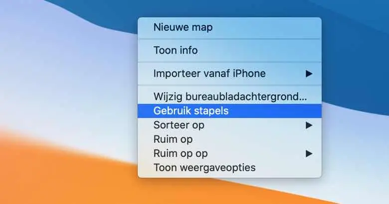 stapels inschakelen mac