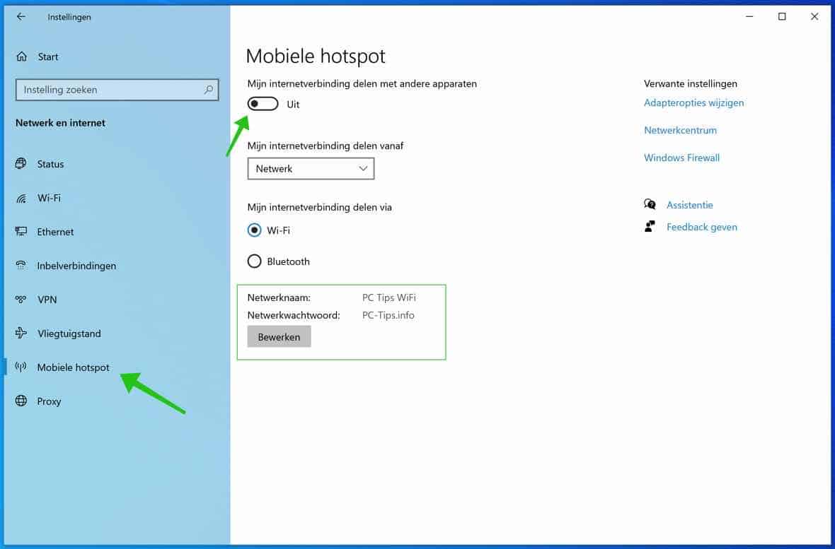 create windows 10 hotspot