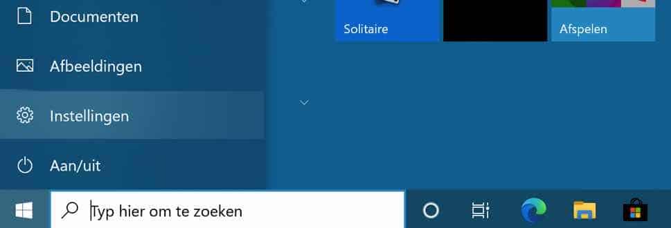 windows 10 instellingen openen