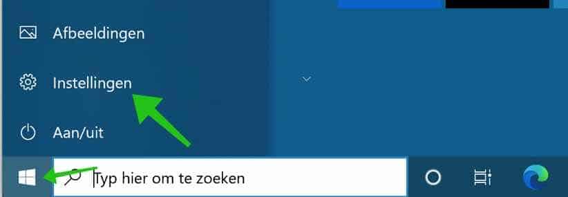 windows 10 instellingen