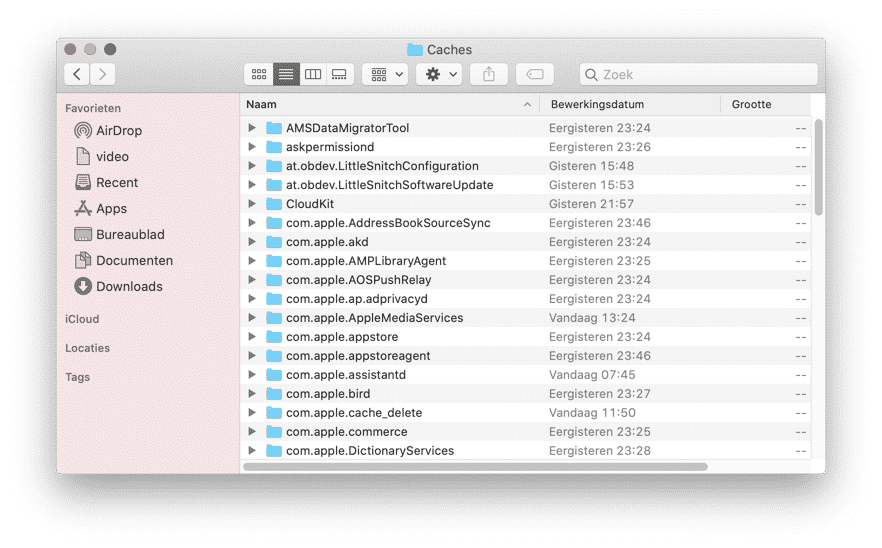 cache bestanden verwijderen mac