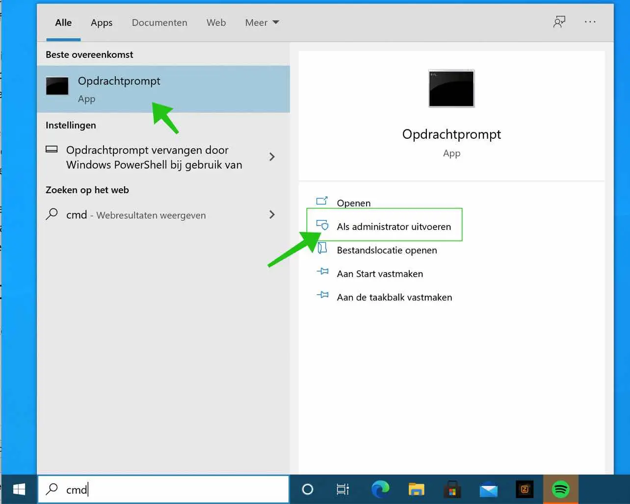 command prompt openen