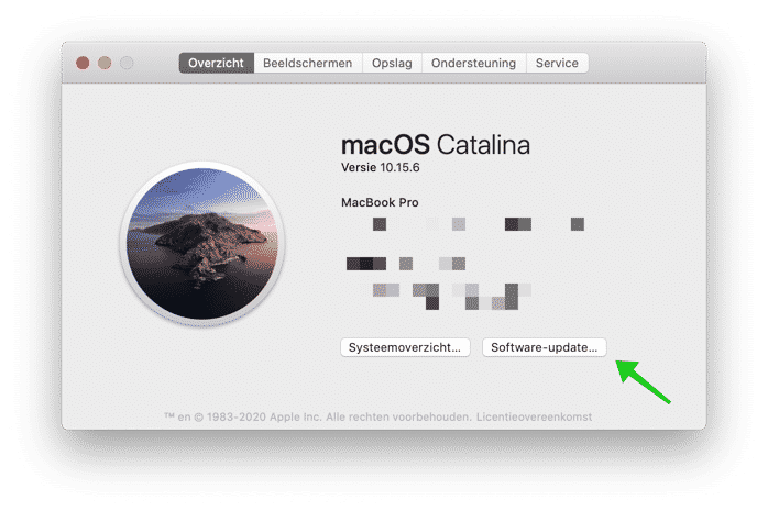 instalar la actualización de mac