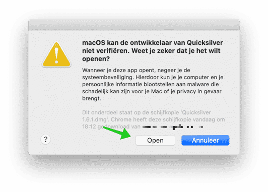 macos kan de ontwikkelaar niet verifieren