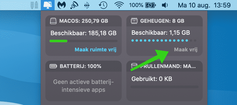 ram vrijmaken mac