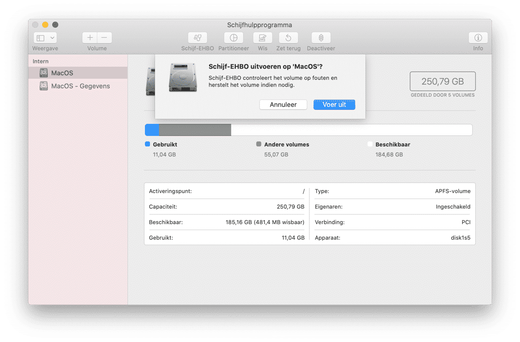 schijf-ehbo uitvoeren mac