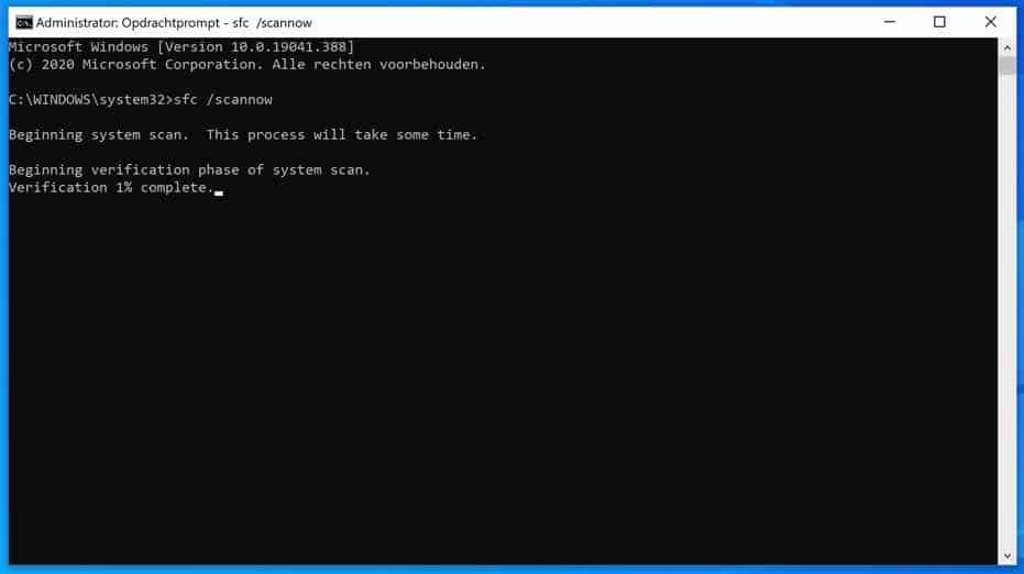 system file checker uitvoeren