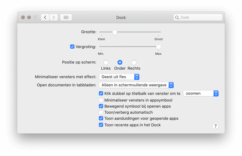 visuele effecten uitschakelen mac