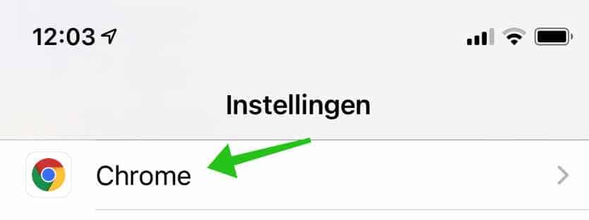 chrome instellingen ipad iphone
