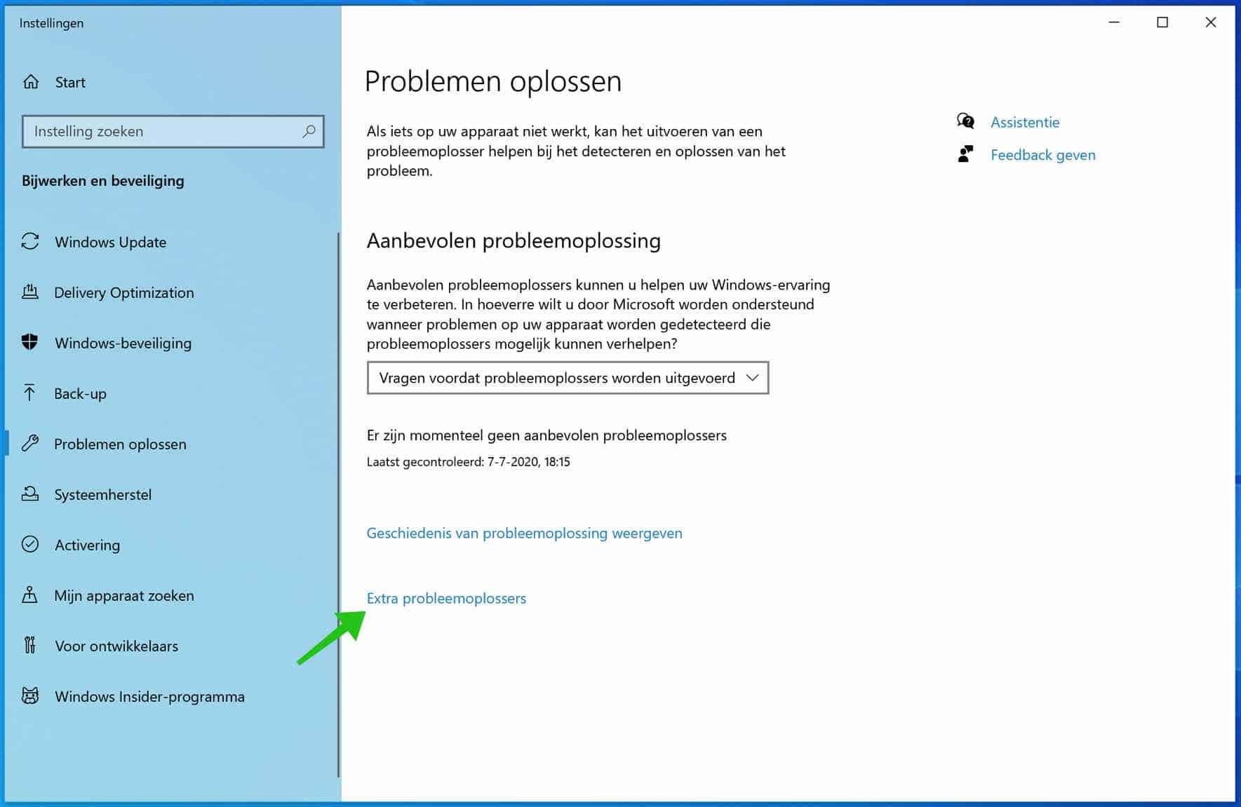 extra probleemoplossers windows update