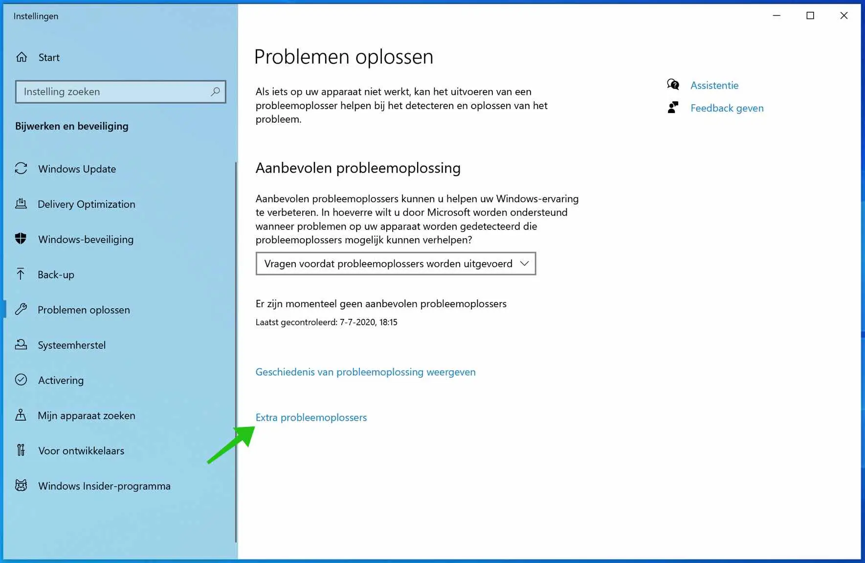 extra probleemoplossers windows update
