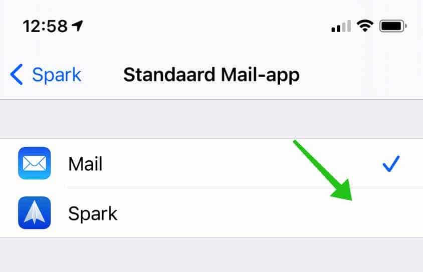 mail applicatie wijzigen iphone ipad