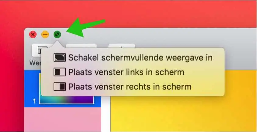 scherm verplaatsen naar links of rechts mac