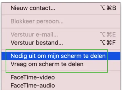 schermdeling via berichten mac