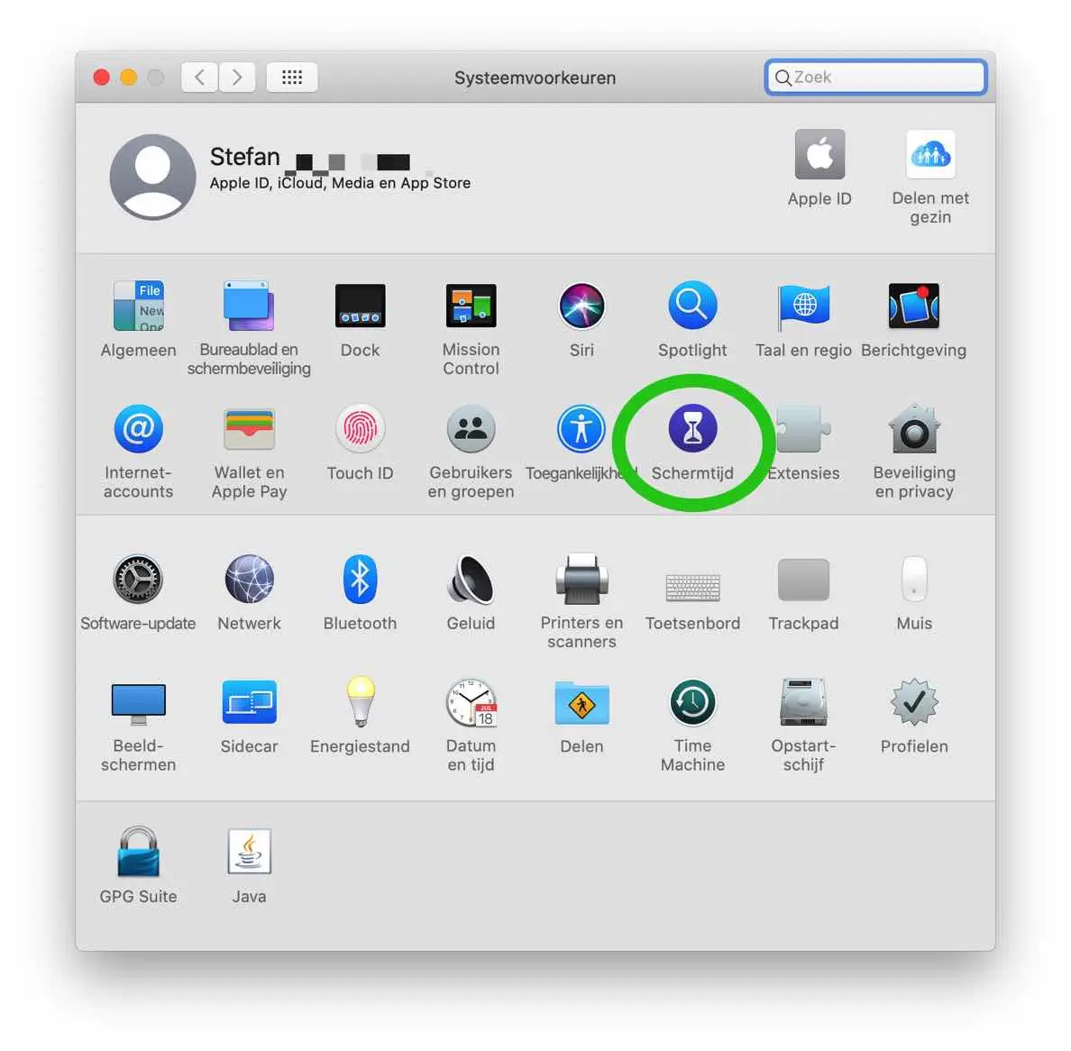 schermtijd instellingen mac