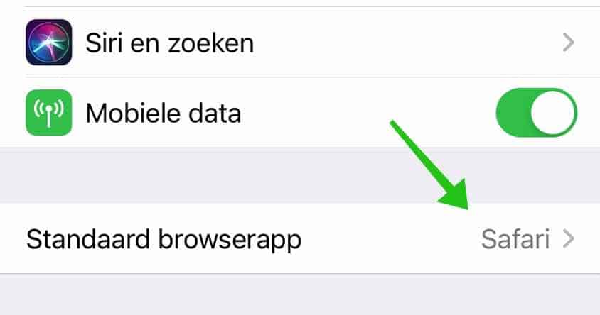 standaard browserapp wijzigen iphone ipad