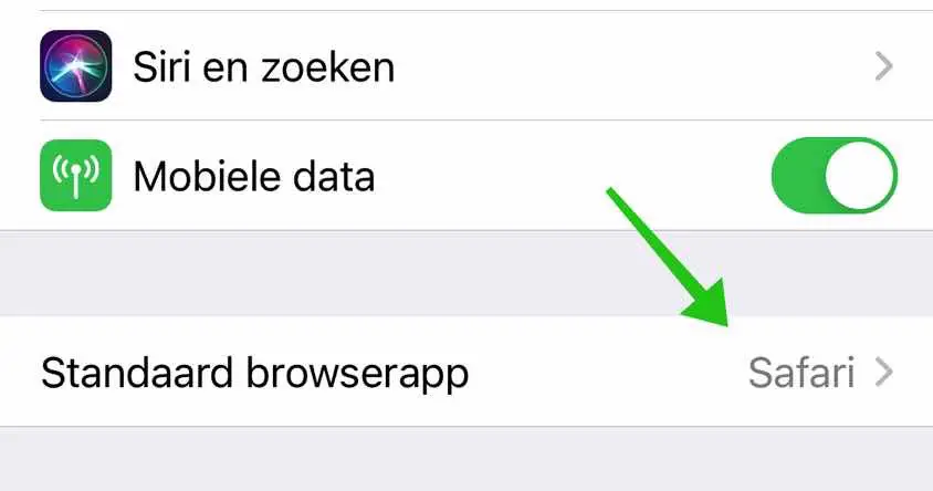 standaard browserapp wijzigen iphone ipad