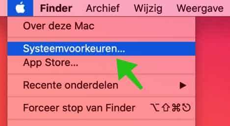 systeemvoorkeuren menu mac