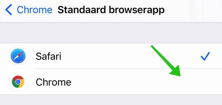 wijzig browser ipad iphone